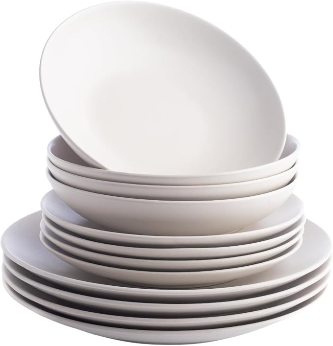 Porto by Stone Lain Semplice 12-Piece Premium Kitchen & Dining Dinnerware Set by Unknown