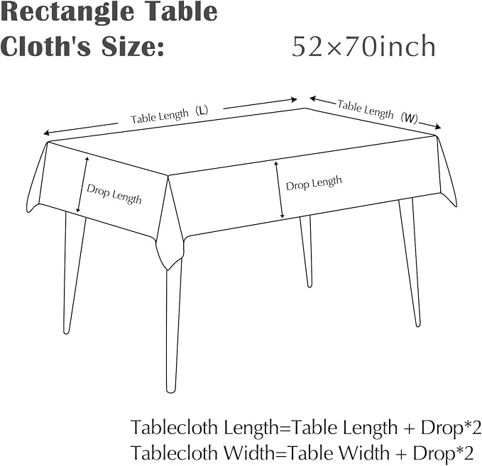 jinchan Blue Farmhouse Floral Linen Rectangle Table Cloth 52 x 70 Inch | - Image 8