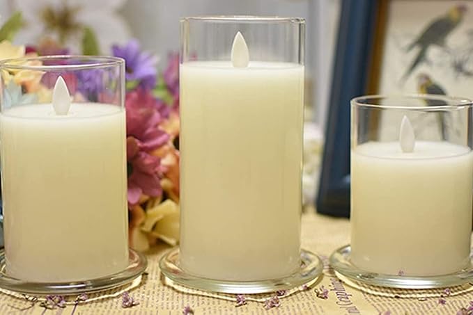 2 Pack Glass Candle Holder 4" Clear Beautiful Transparent Round Candle Plate… - Image 5