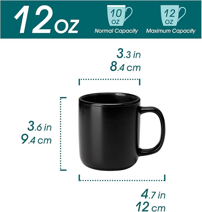 vancasso Stoneware Coffee Mugs Set, 12 oz Ceramic Coffee Cups - Image 2