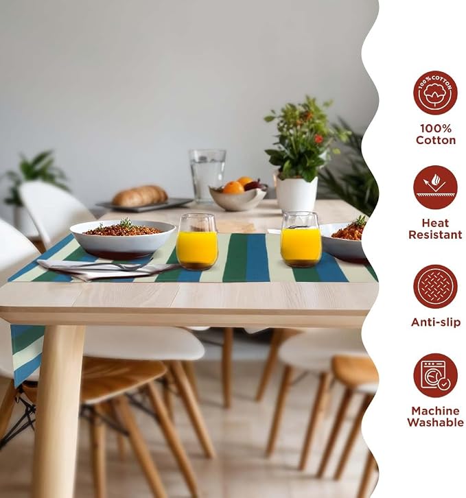 Folkulture Summer Table Runner 90 Inches Long | Blue, Pool Party Decorations - Image 3