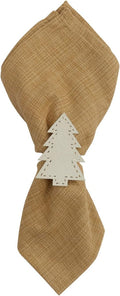 Park Designs Cream Tree Napkin Ring Set of 4 | 1.75" Metal Napkin Holders | Holiday Tree Cutout Design | Elegant Cream Christmas Table Decor | Durable Reusable Dining Accessory for Festive & Everyday