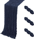 3 Pack Navy Blue Cheesecloth Table Runner, 17 x 108 Inch, Gauze Cheese Cloth by Yorcari