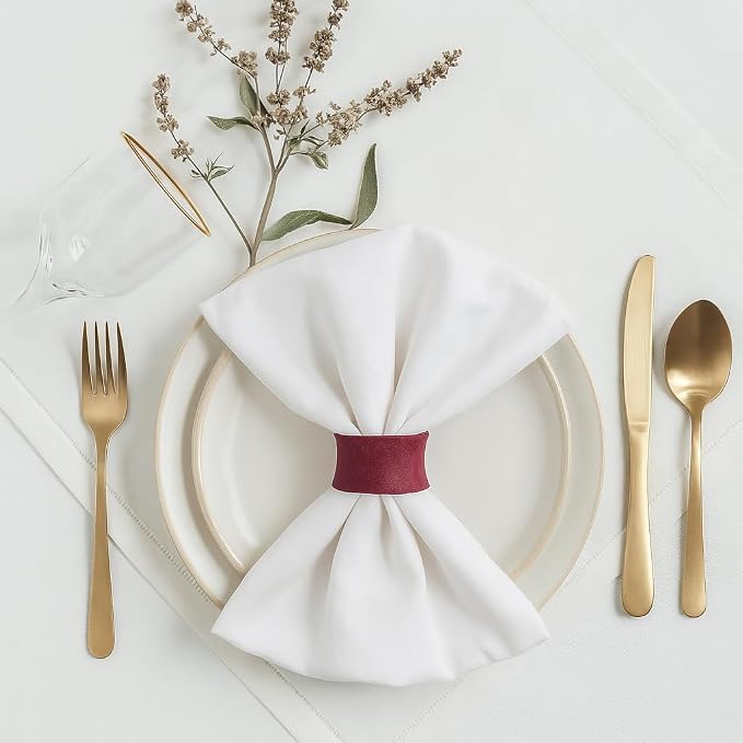 ITOS365 Red Napkin Rings Set of 12, Round Metal Napkin Ring Holder, Napkin - Image 2