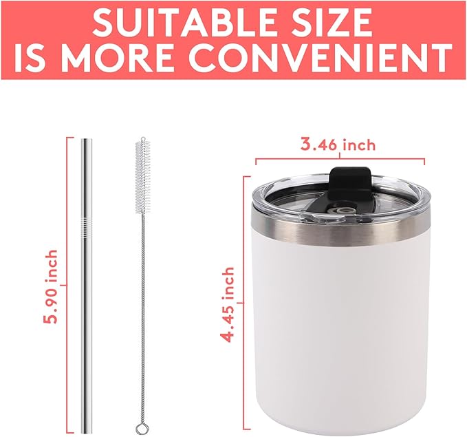 16 Pack 12 Oz Stainless Steel Skinny Tumbler with Splash Proof Lid, Vacuum Insulated Double Wall Thermal Cup, Outdoor Unbreakable Travel Slim Bottle for Hot Cold Drinks