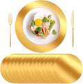 100PCS 13in Round Gold Placemats, Disposable Paper Chargers Plate | Paper by KesaPlan