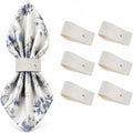 Light White Napkin Rings Set of 6 – Elegant Leather Napkin Ring Holders by Unknown