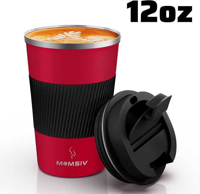 MOMSIV 12oz Travel Coffee Mug, Insulated Coffee Cup - Image 8