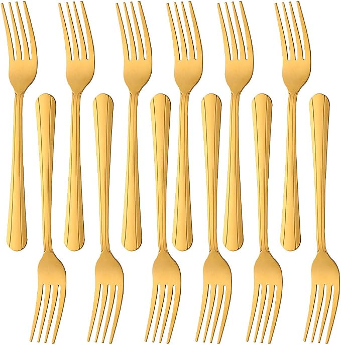 12 Pieces Dinner Fork, Stainless Steel Silverware Forks, 7.1 Inches Metal Fork by KitchenDining