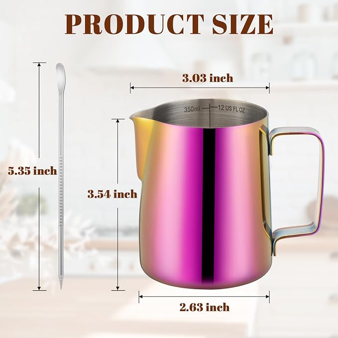 Amrules Milk Frothing Pitcher, 12 oz Milk Frother Cup - Image 3