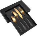 Black & Gold Silverware Set by Unknown