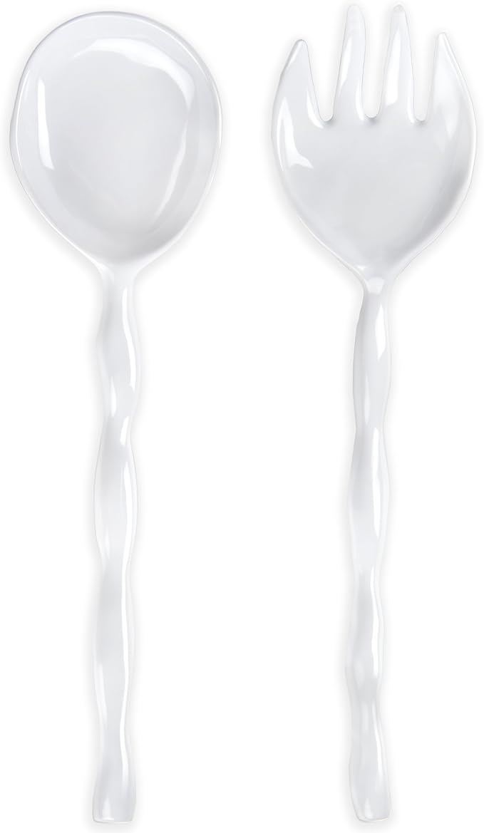 Ruffle Melamine Salad Servers, 1 Salad Fork by Q+Squared