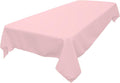 LA Linen Polyester Poplin Washable Rectangular Tablecloth, Stain and Wrinkle Resistant Table Cover 60x90, Fabric Table Cloth for Dinning, Kitchen, Party, Holiday 60 by 90-Inch, Pink Light