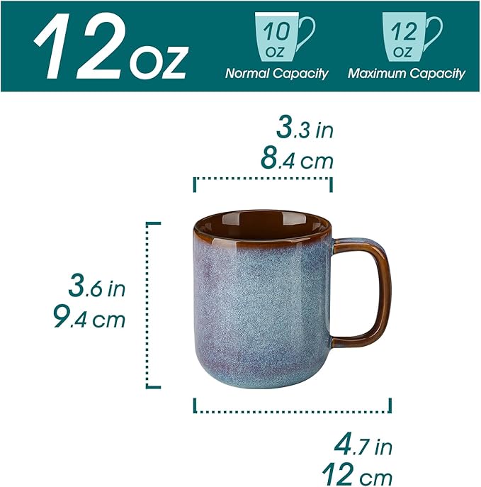 vancasso Coffee Mugs Set of 6, 12 Oz Ceramic Coffee Cups - Image 2