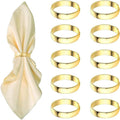 Gold Napkin Rings-10 Pcs Stainless Steel Napkin Rings | Metal Napkin Ring by GERILKAI