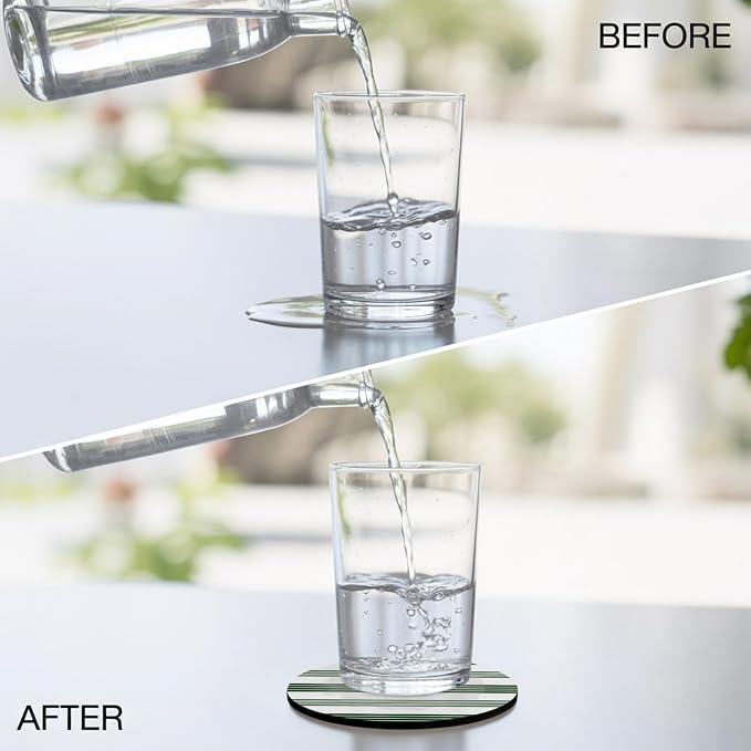 Black Striped Coasters Set of 4, Absorbent Coasters - Image 5