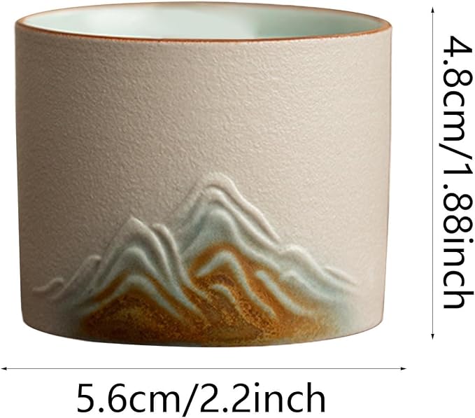 2X Ceramic Tea Cup Traditional Chinese Tea Cup Mug Tumbler Espresso Cup - Image 3