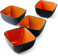 AmorArc 32oz Square Cereal Soup Bowls, Stoneware Bowls Set of 4 by AmorArc