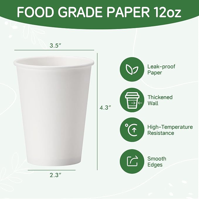 1000 Pack 12 oz Paper Cups - Image 2