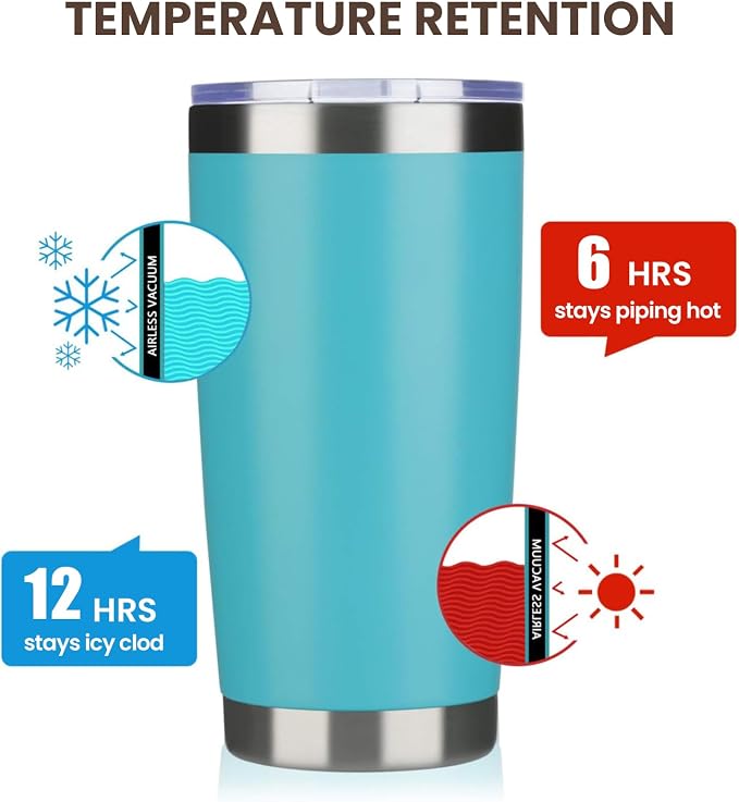 MEWAY 20oz Tumbler 12 Pack Double Wall Vacuum Insulated Travel Mug Bulk - Image 6