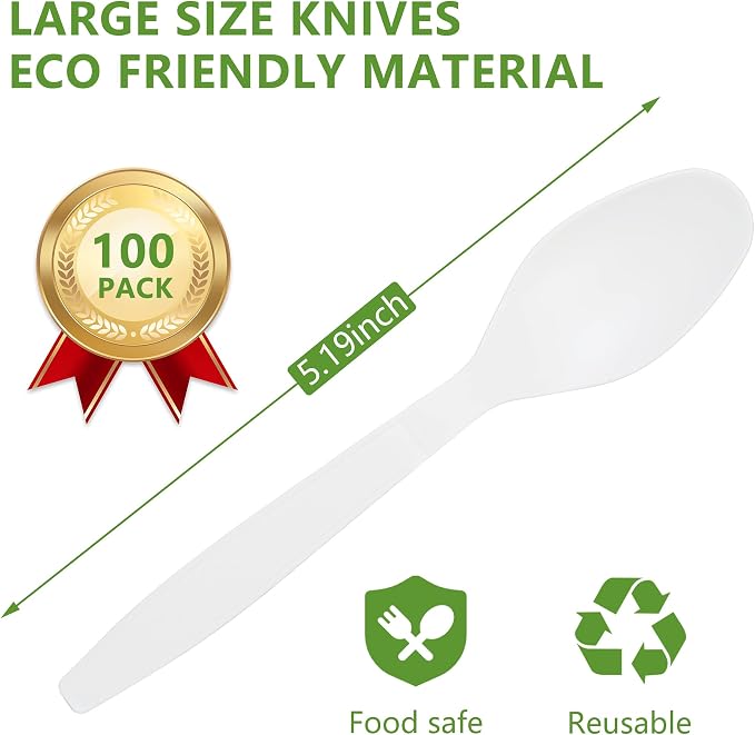 Compostable Spoon, 100 Biodegradable Silverware - Image 3