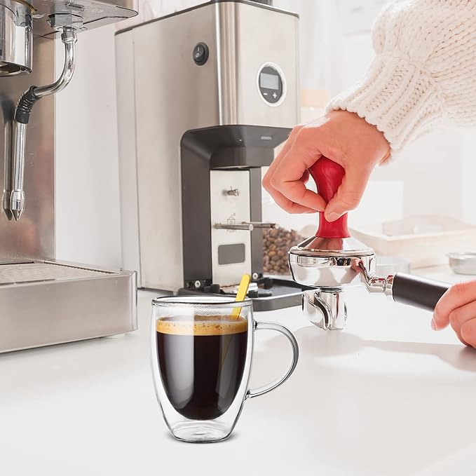 Cappuccino Glass Mugs 12 Ounce Double Walled Espresso Cups - Image 5