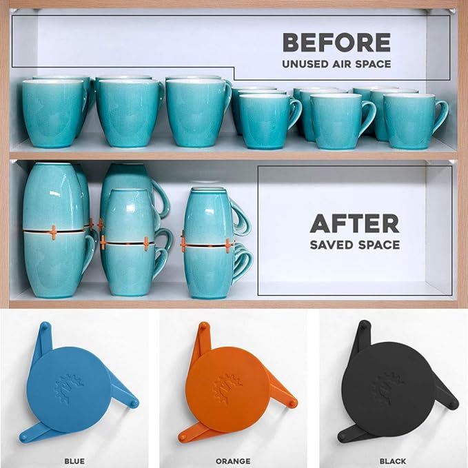 Mug Stackers for Kitchen Cabinets, Coffee Cup Stacker 6-Pack, Individual - Image 2