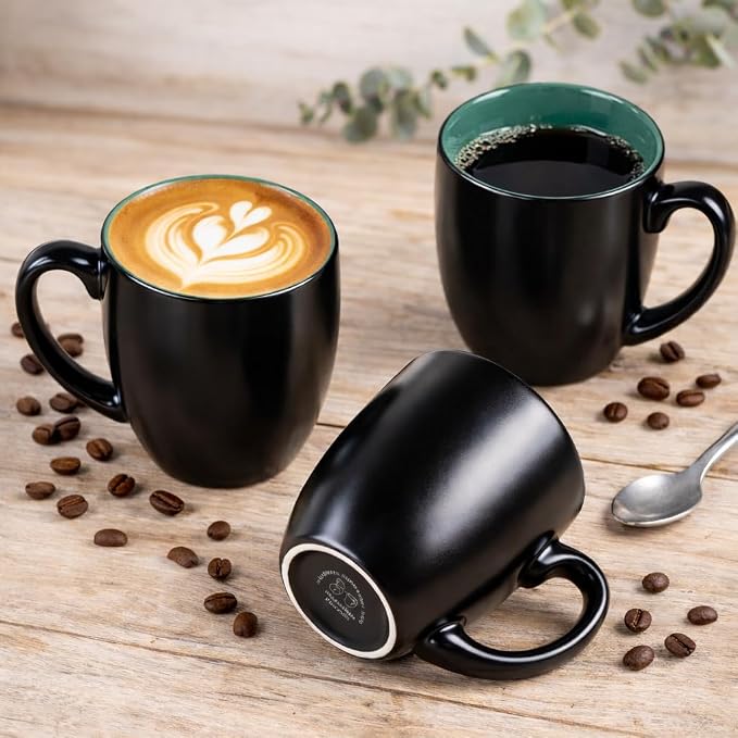 GBhome 16 oz Coffee Mugs Set of 6, Ceramic Coffee Cups- Green - Image 4