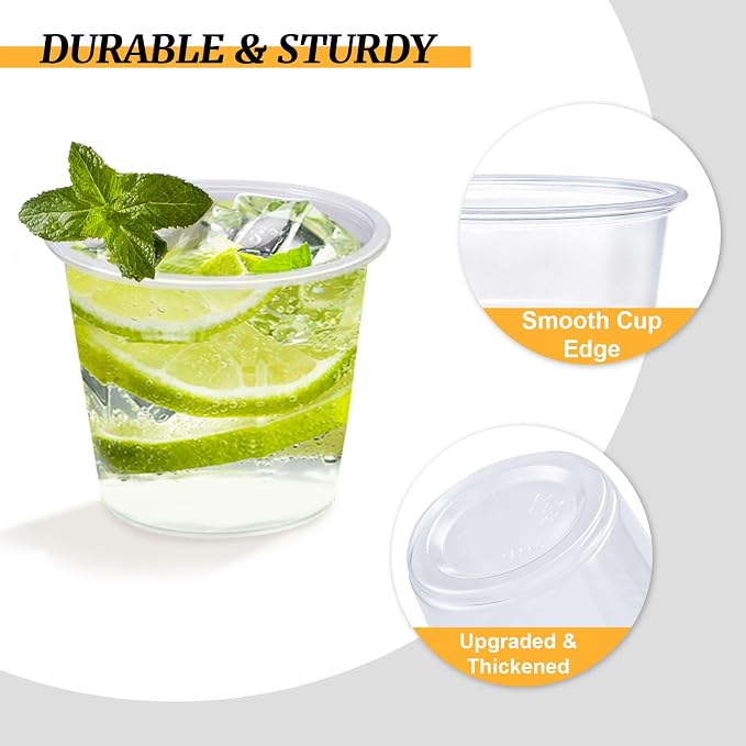 Clawsoff 1000 Pack 1 oz Plastic Cups Clear Disposable Small Medicine Cups | - Image 3