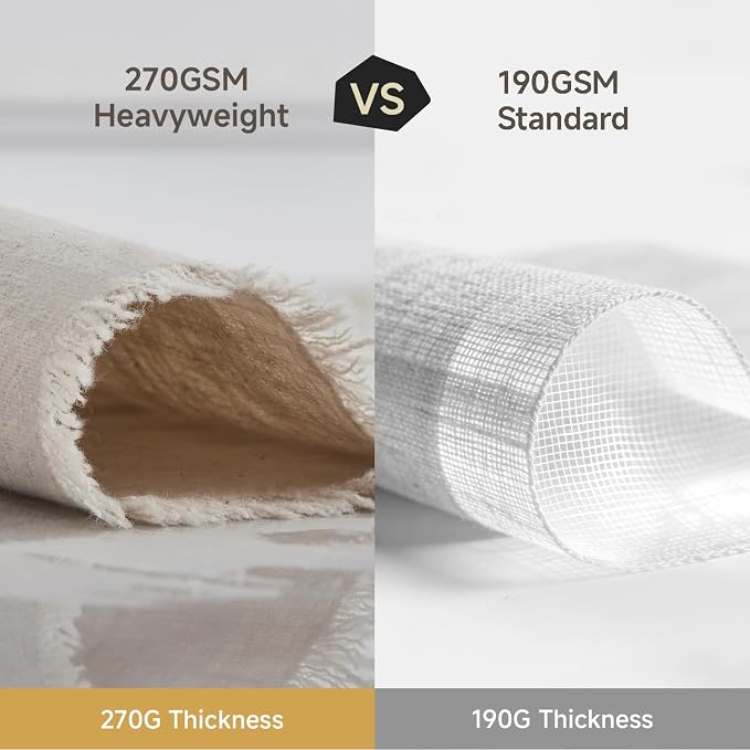 14 x 120 Inches Frayed Edge Table Runner, 270G Heavyweight Sand Washed Slub - Image 8