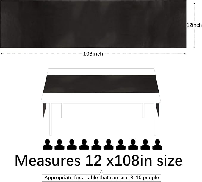 5 Pcs Black Satin Table Runners 12x108 inch Bright Satin Silk Fabric | Smooth - Image 2
