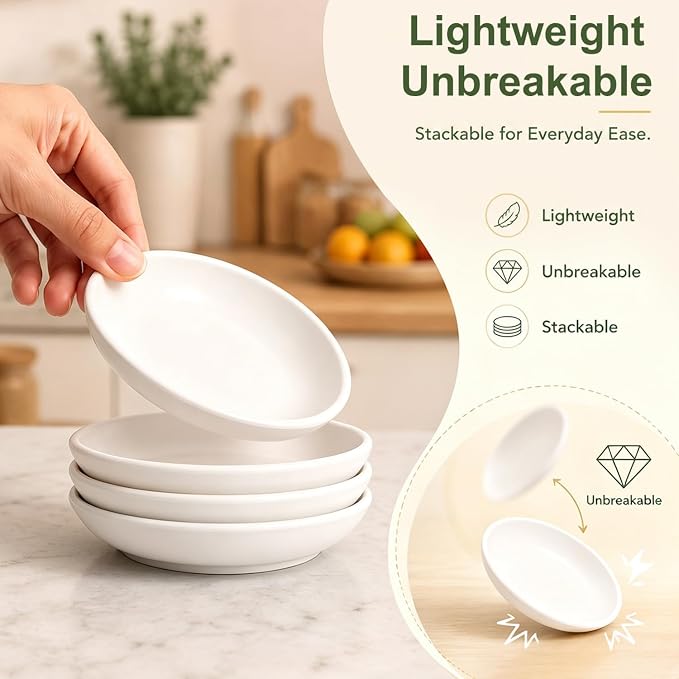 PYRMONT Wheat Straw Dip Bowls 2 OZ Dipping Sauce Bowls Set of 8 Unbreakable - Image 6