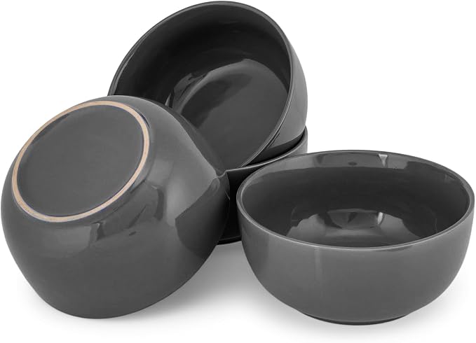 Elanze Designs Bistro Glossy Ceramic 7 inch Dinnerware Bowls Set of 4 - Image 5