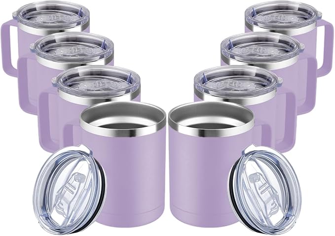 MEWAY 12oz Coffee Mug With Handle and Sliding Lid, Stainless Steel Travel by MEWAY
