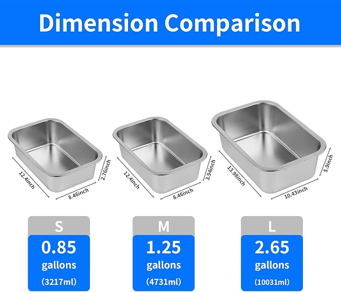 Ohtomber 1.25 Gallons Stainless Steel Dog Bowl, Big Pet Water & Food Bowl | No - Image 3