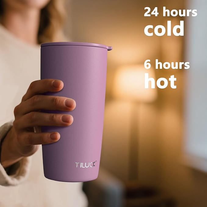 TILUCK 20 oz Insulated Coffee Tumbler - Image 3