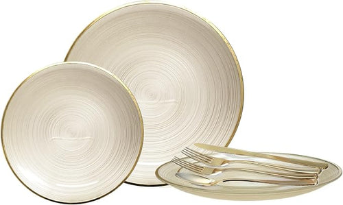 " OCCASIONS " 150 Piece set-Wedding Plastic Plates & cutlery -Disposable by OCCASIONSFINESTPLASTICTABLEWARE