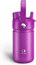 Kids Insulated Water Bottle - 12oz Stainless Steel Water Bottle with Dual Spouts by ENCOOL