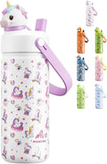POWCAN Kids Water Bottle for School: 2-in-1 Straw Spout Lid by POWCAN