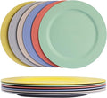 greenandlife 10inch/6pcs Dishwasher & Microwave Safe Wheat Straw Plates - Lightweight Reusable Unbreakable Dinner Plates, Non-toxin, BPA Free and Healthy for Kids & Adults