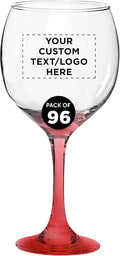 Custom Premiere Wedding Wine Glasses 20.5 oz Set of 96, Personalized Bulk Pack - Restaurant Glassware, Perfect for Red Wine or White Wine - Red