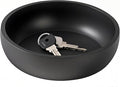 Aotea Crafts - 7.9" Concrete Key Bowl for Entryway Table Decor - Modern Industrial & Minimalist Decorative Key Holder Bowl for Keys- Charcoal Black- Smooth Texture - Sealed & Durable