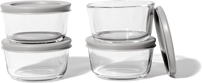 8-Piece Glass Food Storage Containers Set | 1-Cup, Leakproof | Microwave - Image 4