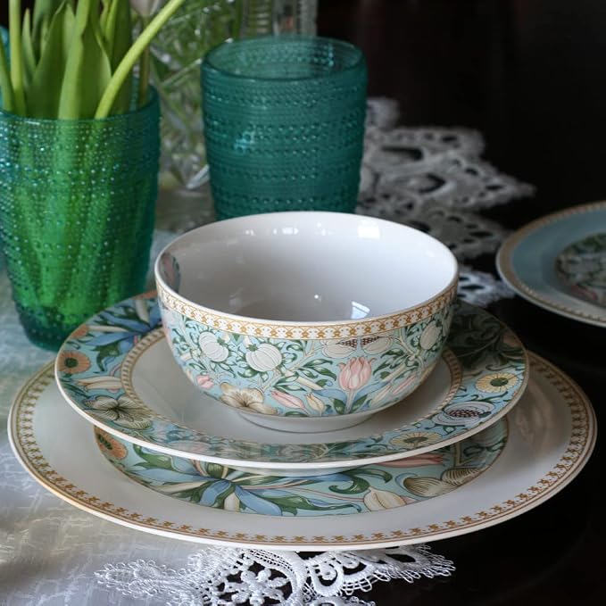 24-Piece Bone China Dinnerware Set in Gift Box, Service - Image 2