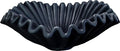 Large Decorative Bowl decor, Scalloped Pedestal Bowls for Modern Home Decor,Ruffle Decor,Stylish Key Bowl for Entry Table,Decorative Fruit Bowl for Kitchen Counter,Black