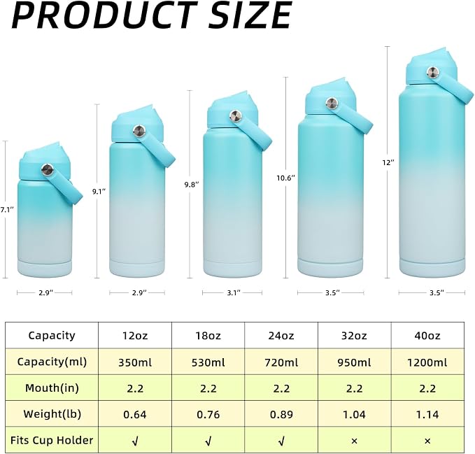BJPKPK 12oz Insulated Water Bottle, Stainless Steel Bottle - Image 5