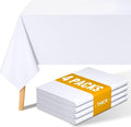 Smiry 4 Pack Rectangle Table Cloth, Waterproof Anti-Scratch Polyester Tablecloth, Decorative Washable Fabric Table Cover for Dining, Buffet, Parties and Outdoor, 60x102, White