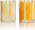 Capri Italian Design Cylindrical Tumblers, 2 Set Olive & Orange Summer Glasses by Khen