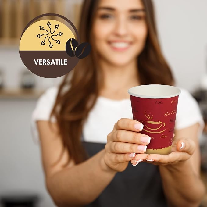 PAMI Disposable Paper Coffee Cups 12 oz, Single-Use, Leak Resistant, 1000 Ct - Image 5