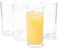 Amazon Basics Drinking Glasses, 4-Piece Set, 15 oz., Dishwasher-Safe